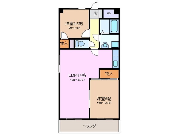 中川原駅 徒歩13分 9階の物件間取画像